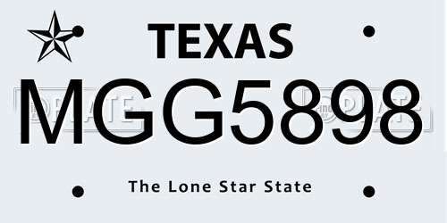 MGG5898 Texas License Plate