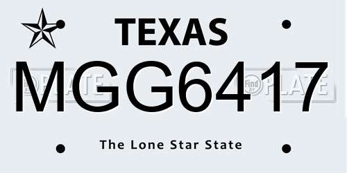MGG6417 Texas License Plate