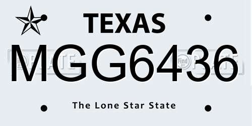 MGG6436 Texas License Plate