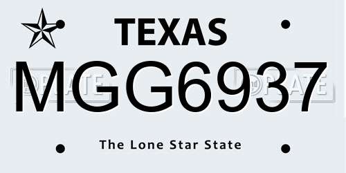MGG6937 Texas License Plate