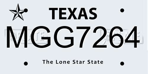 MGG7264 Texas License Plate