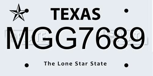 MGG7689 Texas License Plate