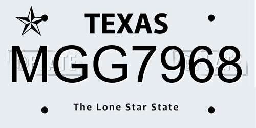 MGG7968 Texas License Plate