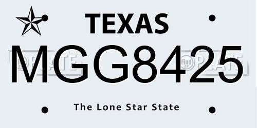 MGG8425 Texas License Plate