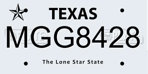 MGG8428 Texas License Plate