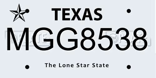 MGG8538 Texas License Plate
