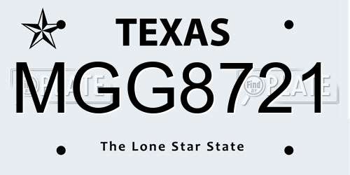 MGG8721 Texas License Plate