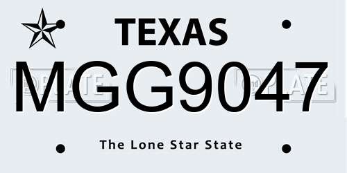 MGG9047 Texas License Plate