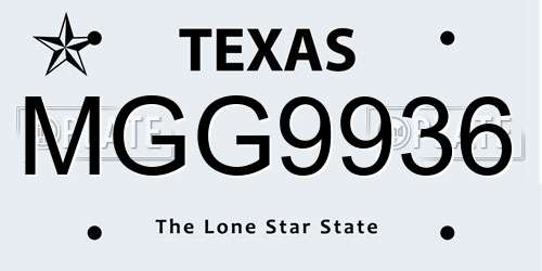 MGG9936 Texas License Plate