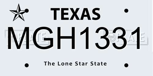 MGH1331 Texas License Plate