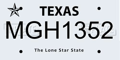 MGH1352 Texas License Plate