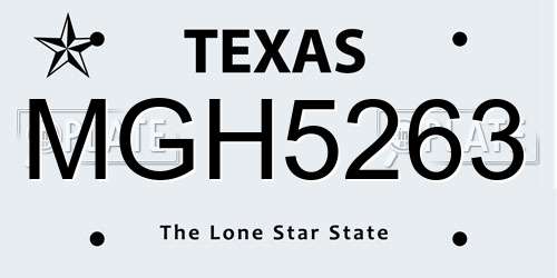 MGH5263 Texas License Plate