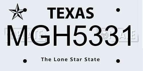 MGH5331 Texas License Plate
