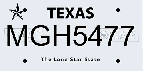 MGH5477 Texas License Plate
