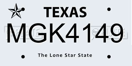 MGK4149 Texas License Plate
