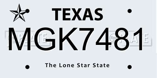 MGK7481 Texas License Plate