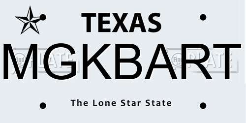 MGKBART Texas License Plate