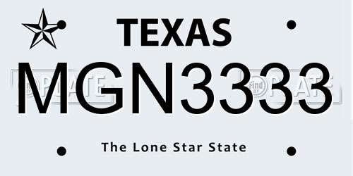 MGN3333 Texas License Plate
