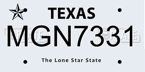 MGN7331 Texas License Plate