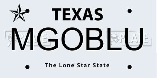 MGOBLU Texas License Plate