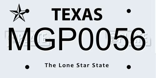 MGP0056 Texas License Plate