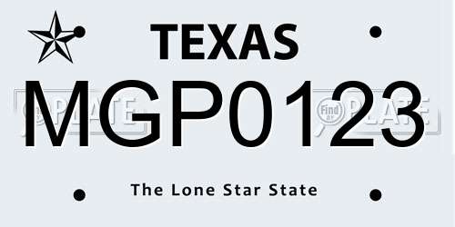 MGP0123 Texas License Plate
