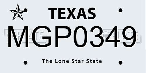 MGP0349 Texas License Plate