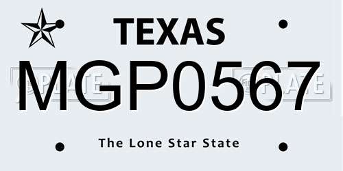 MGP0567 Texas License Plate