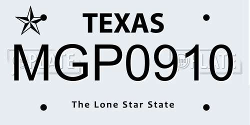 MGP0910 Texas License Plate