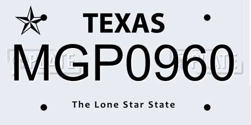 MGP0960 Texas License Plate