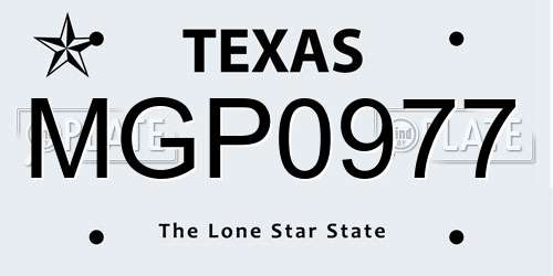 MGP0977 Texas License Plate