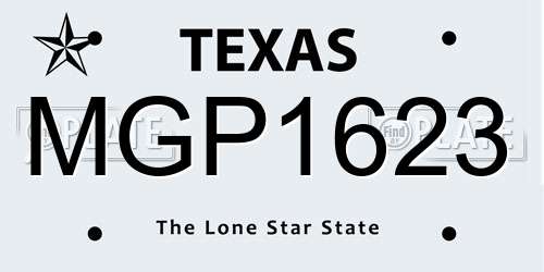MGP1623 Texas License Plate