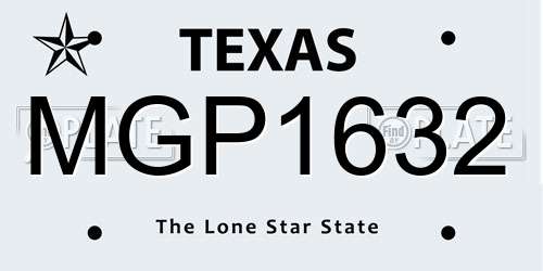 MGP1632 Texas License Plate