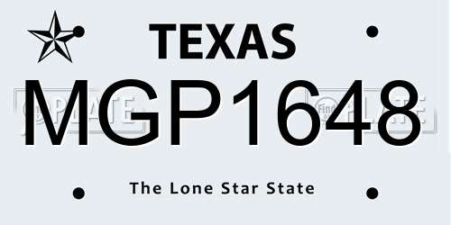MGP1648 Texas License Plate