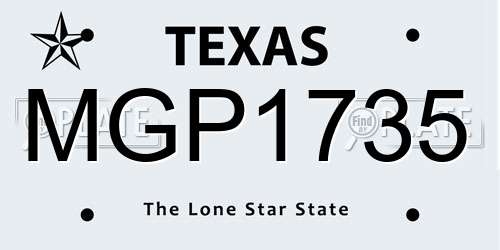 MGP1735 Texas License Plate