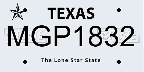 MGP1832 Texas License Plate