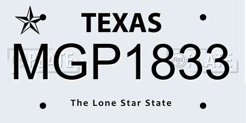 MGP1833 Texas License Plate