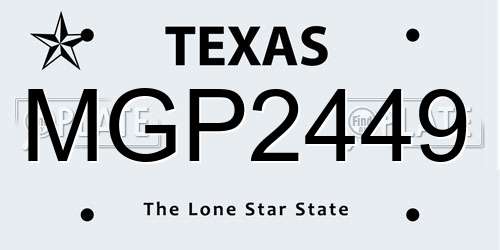 MGP2449 Texas License Plate