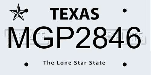 MGP2846 Texas License Plate