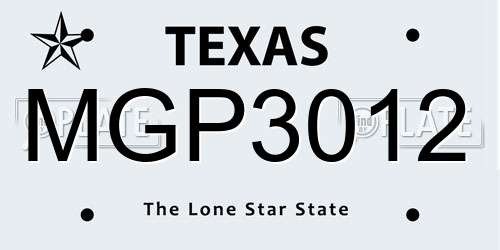 MGP3012 Texas License Plate