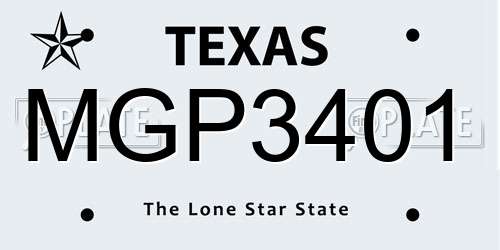MGP3401 Texas License Plate