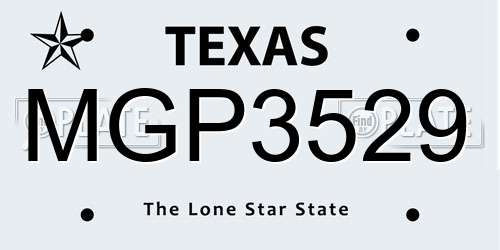 MGP3529 Texas License Plate