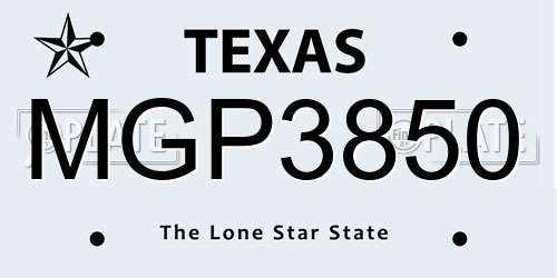 MGP3850 Texas License Plate