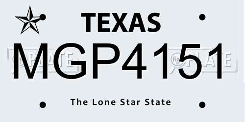 MGP4151 Texas License Plate