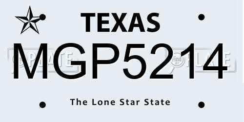 MGP5214 Texas License Plate