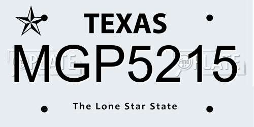 MGP5215 Texas License Plate
