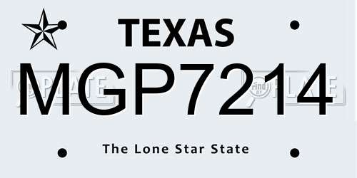 MGP7214 Texas License Plate