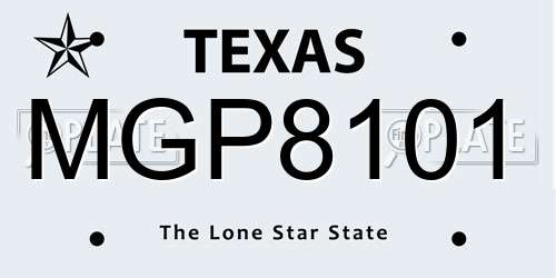 MGP8101 Texas License Plate