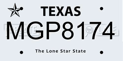 MGP8174 Texas License Plate