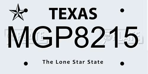 MGP8215 Texas License Plate